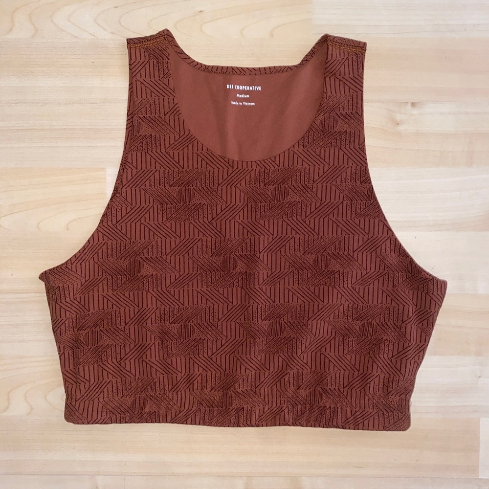 REÍ Womens Crop Top Nylon size Medium Chevron Pattern ‘Take your Time’ Top
